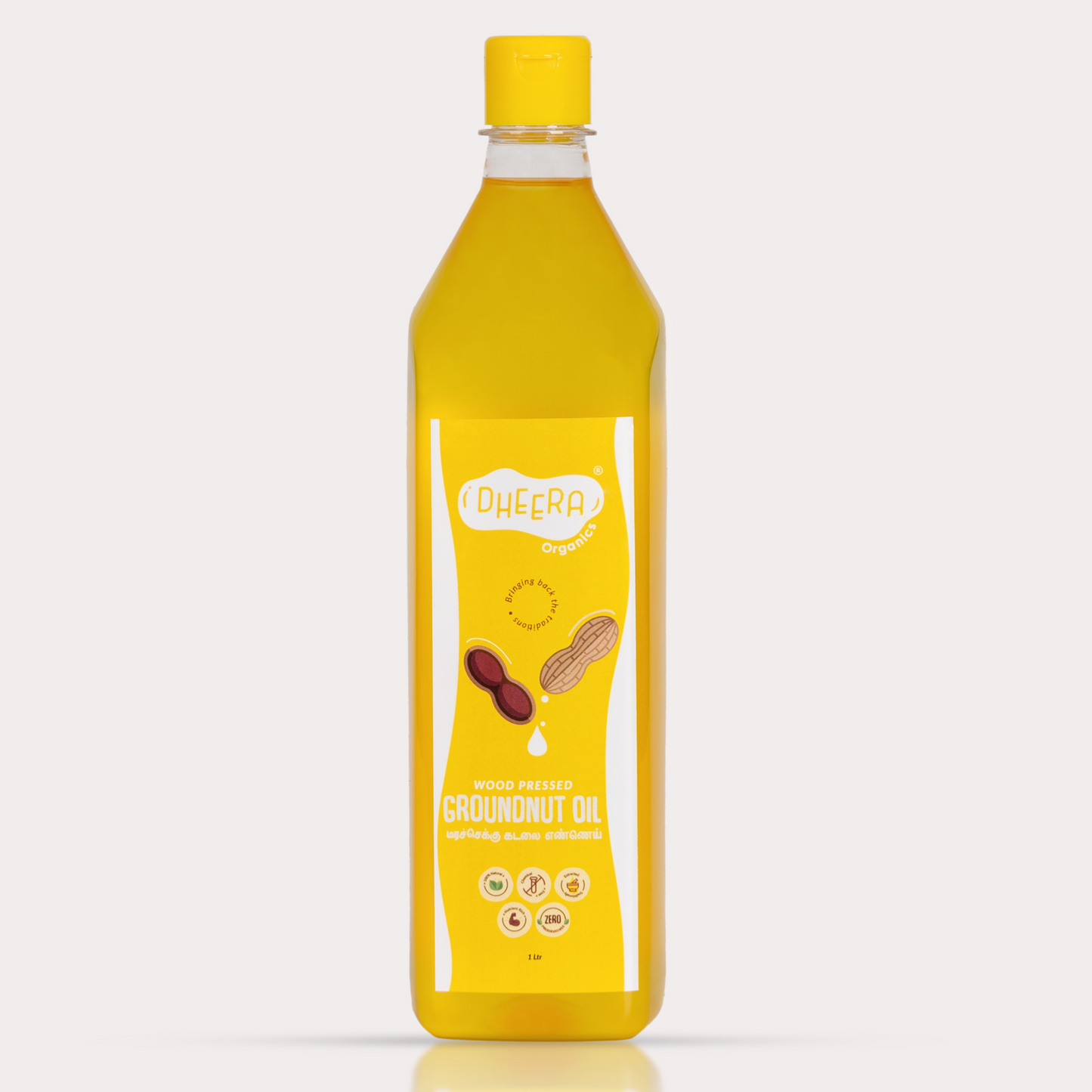 Wood pressed groundnut oil